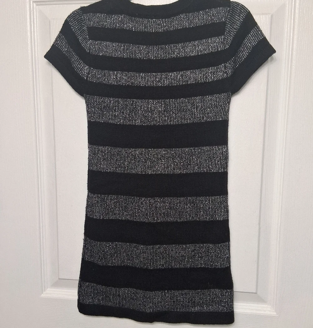 Hearts n Crush Girl's Black & Sparkly Silver Sweater Dress  Size S (7-8)     13